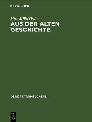cover image of Aus der alten Geschichte